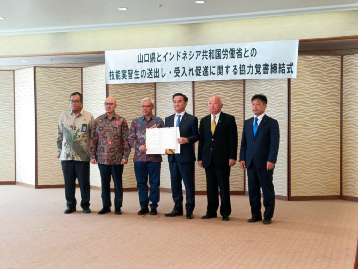 Penandatanganan MoU antara Kemnaker RI dan Prefektur Yamaguchi Jepang